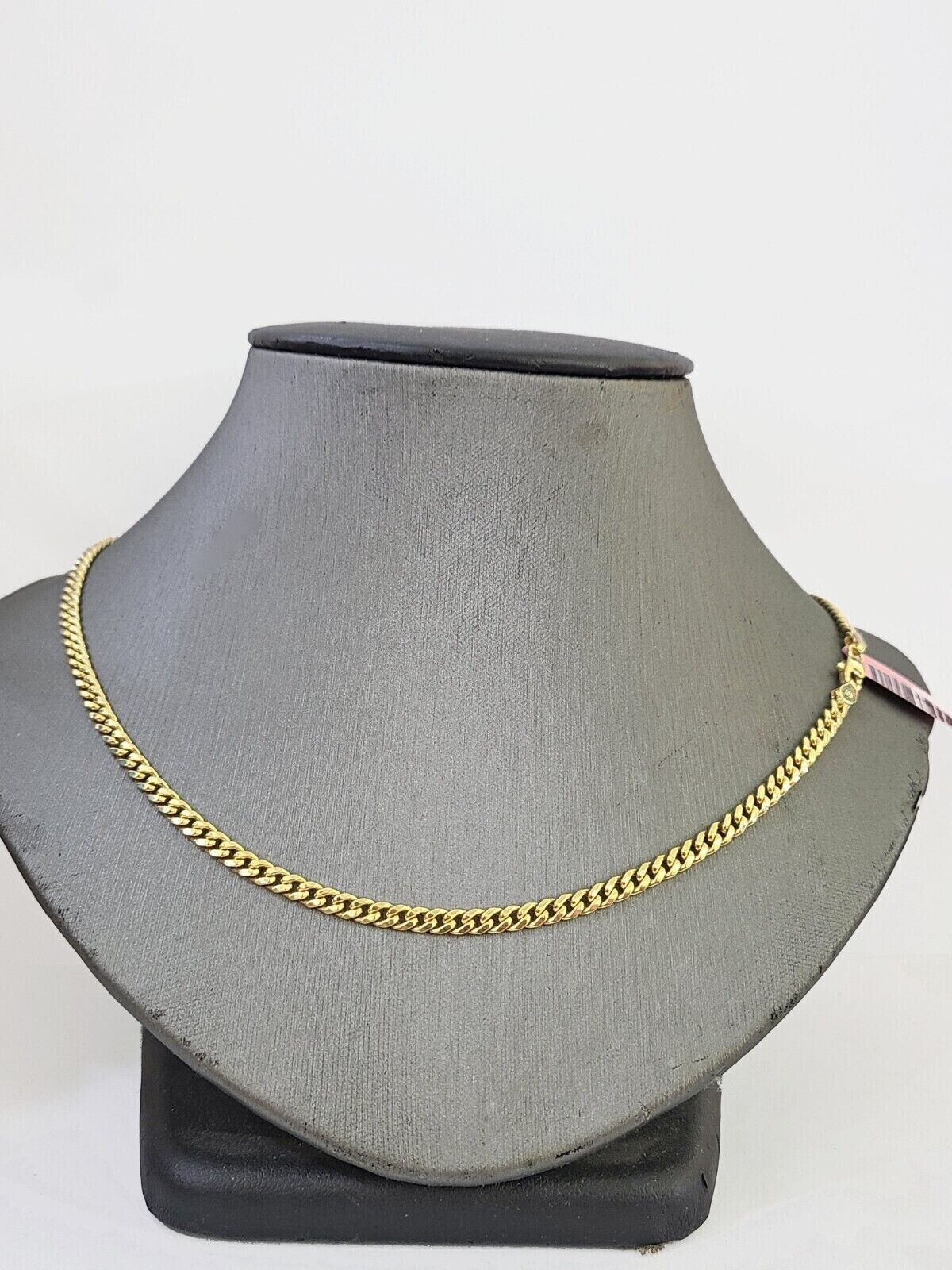 10k Gold Chain Real Diamond D Alphabet Initial Charm pendant 3mm 18Inch Necklace - GoldenlinQ